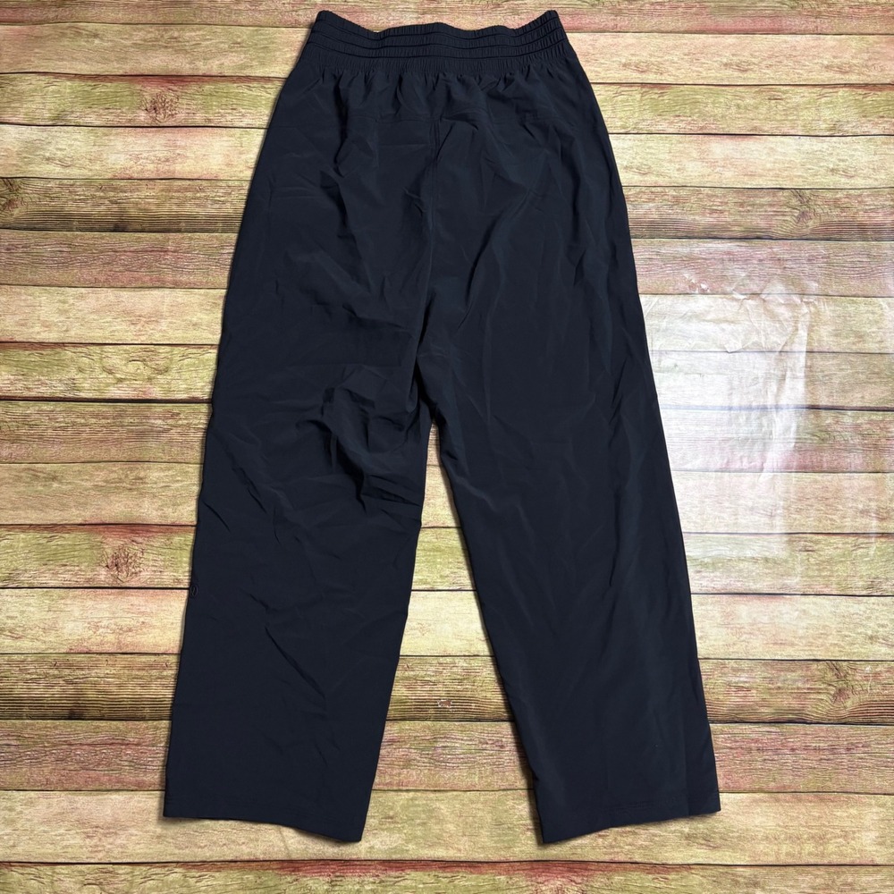 Lululemon Beyond the Studio Crop Pants Black Wide Leg Smocked Waist LW6BA8S 2